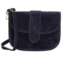 Charm London Suède Schoudertas Anna Blauw