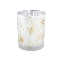 PTMD theelichthouder aolani flower glas wit l 13 cm | 12 stuks