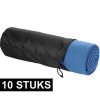 10x Fleece deken zee blauw 150 x 120 cm