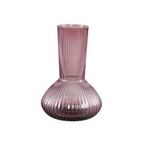 PTMD Anouk Purple solid glass vase ribbed round low