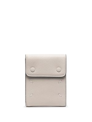 Maison Margiela portefeuille en cuir à coutures signature - Tons neutres