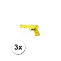3 gele speelgoed waterpistolen 20 cm