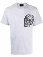 Philipp Plein t-shirt à imprimé tête de mort - Gris