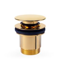 Afvoerplug Tres Valvulva | 5/4" | Click waste | Messing | Rond | 24k Goud glans - thumbnail