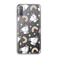 Rainbow Unicorn: Samsung Galaxy A7 (2018) Transparant Hoesje