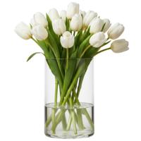 Hakbijl GlassBloemenvaas - cilinder vorm - glas - transparant - D18 x H25 cm