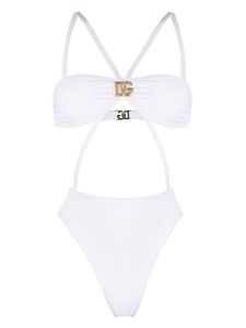 Dolce & Gabbana maillot de bain à plaque logo - Blanc