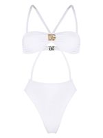 Dolce & Gabbana maillot de bain à plaque logo - Blanc - thumbnail