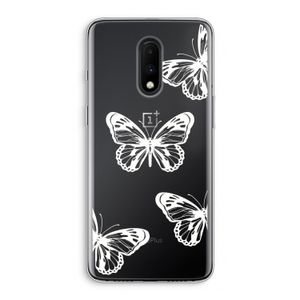 White butterfly: OnePlus 7 Transparant Hoesje