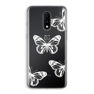 White butterfly: OnePlus 7 Transparant Hoesje