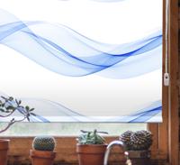Rolgordijnen woonkamer Blauw golfsilhouet