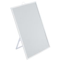 Basic make-up spiegel/scheerspiegel op standaard kunststof 18 x 24 cm wit
