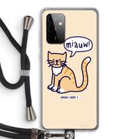 Miauw: Samsung Galaxy A72 5G Transparant Hoesje met koord Miauw: Samsung Galaxy A72 5G Transparant Hoesje met koord