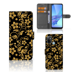 OPPO A53 | OPPO A53s Hoesje Gouden Bloemen