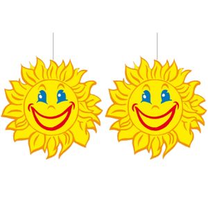 5x stuks zomer/lente feest thema zon versiering 28 cm van karton