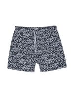 Dolce & Gabbana Kids short de bain à logo imprimé - Bleu