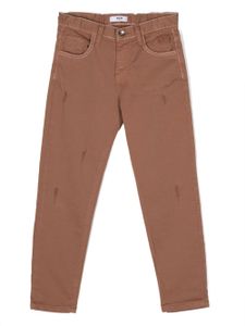 MSGM Kids jean droit à effet usé - Marron