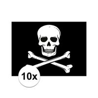 10x Piraten thema stickers 7.5 x 10 cm   -