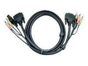 2L-7D03U - Video/USB/audiokabel - USB, stereo ministekker, DVI-I (M) naar stereo ministekker, USB type B, DVI-I (M) - 3 m