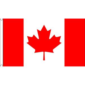 Canada vlag in mega groot formaat - 150 x 240 cm - polyester - met ophang ringen