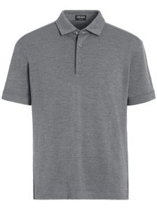 Zegna polo moucheté à manches courtes - Gris