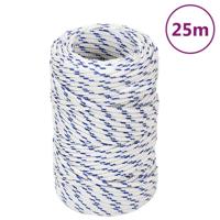 VidaXL Boottouw 2 mm 25 m polypropeen wit