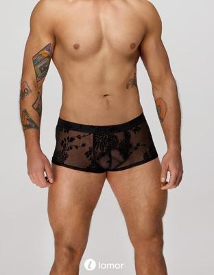 * NOIR handmade Flower Flock heren short -H074