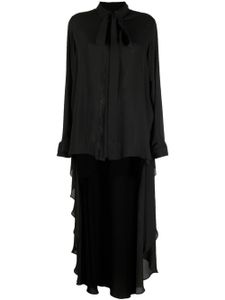 Elie Saab blouse à ourlet plus long au dos - Noir