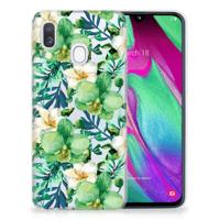 Samsung Galaxy A40 | TPU Case | Orchidee Groen Samsung Galaxy A40 | TPU Case | Orchidee Groen
