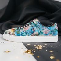 Azure Bloom Sneakers Lureaux - Handgemaakte Nette Schoenen Voor Heren