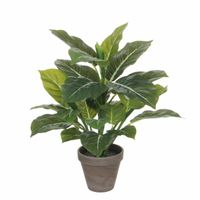 Groene Philodendron kunstplanten 49 cm met grijze pot   -