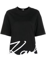 Karl Lagerfeld t-shirt Signature Hem - Noir - thumbnail