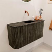 Toiletmeubel Mondiaz Joya Dlux | 83.2 cm | Meubelkleur Shadow | Faye wastafel Lava Wasbak Midden | Zonder kraangat(en) Toiletmeubel Mondiaz Joya Dlux | 83.2 cm | Meubelkleur Shadow | Faye wastafel Lava Wasbak Midden | Zonder kraangat(en)
