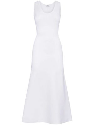 Ferragamo robe sans manches à col cheminée - Blanc
