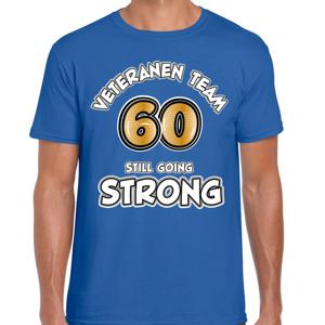 Cadeau T-shirt voor heren - veteranen team - blauw - verjaardag - 60 jaar