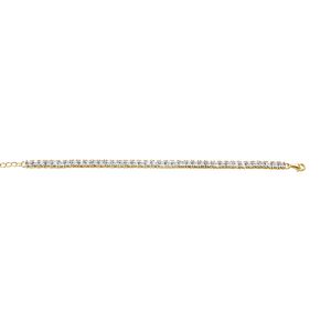 New Bling 9NB-0235 Tennisarmband zilver met vierkante zirkonia 4 mm goudkleurig 17-20 cm