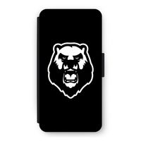 Angry Bear (black): iPhone 12 Flip Hoesje