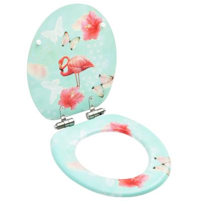 VidaXL Toiletbril met soft-close deksel flamingo mdf