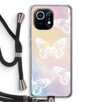 White butterfly: Xiaomi Mi 11 Transparant Hoesje met koord