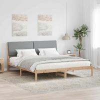 Bedframe Bruin en lichtgrijs 180 x 200 cm Massief grenenhout