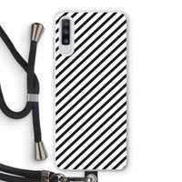Strepen zwart-wit: Samsung Galaxy A70 Transparant Hoesje met koord
