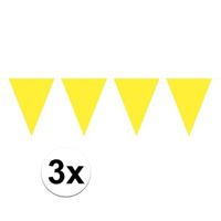 3 stuks Vlaggenlijnen/slingers XXL geel 10 meter - thumbnail