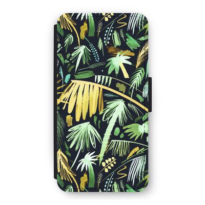 Tropical Palms Dark: iPhone 12 Flip Hoesje