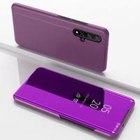Galvaniseren spiegel horizontale Flip lederen case voor Huawei Honor 20 met houder (paars)