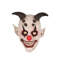 Halloween clown met hoorns feest masker - van latex - enge verkleedmaskers - volwassenen