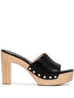 Stuart Weitzman mules à talon en bois - Noir