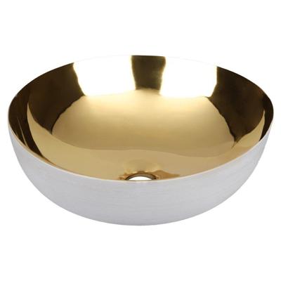 Differnz Shine waskom 40x40x13.5cm keramiek goud/wit 38.010.64
