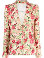 Adam Lippes blazer boutonné à fleurs - Rose