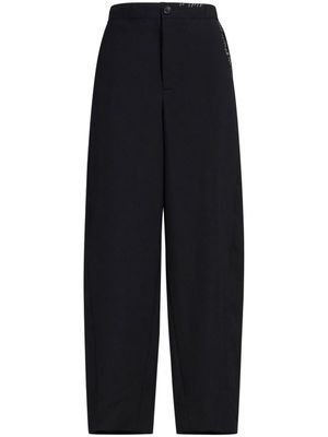 Marni pantalon fuselé à logo brodé - Noir
