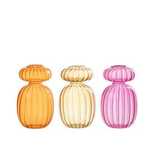 J-Line vaas Michel - glas - oranje|roze|oker - 3 stuks